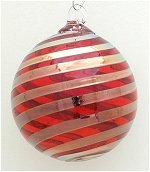 Red & Platinum Twist Christmas Ornament