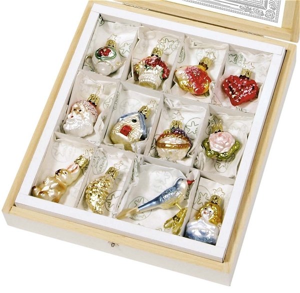 Inge Glas OWC 4500 A Christmas Carol Gift Set of 12 German Glass Ornaments