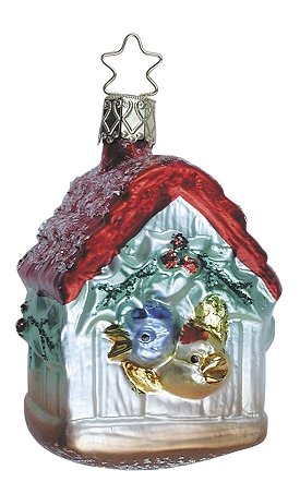 H106 German Inge Glas pearl Heart 3 ½" textured  Glass Christmas Ornament 